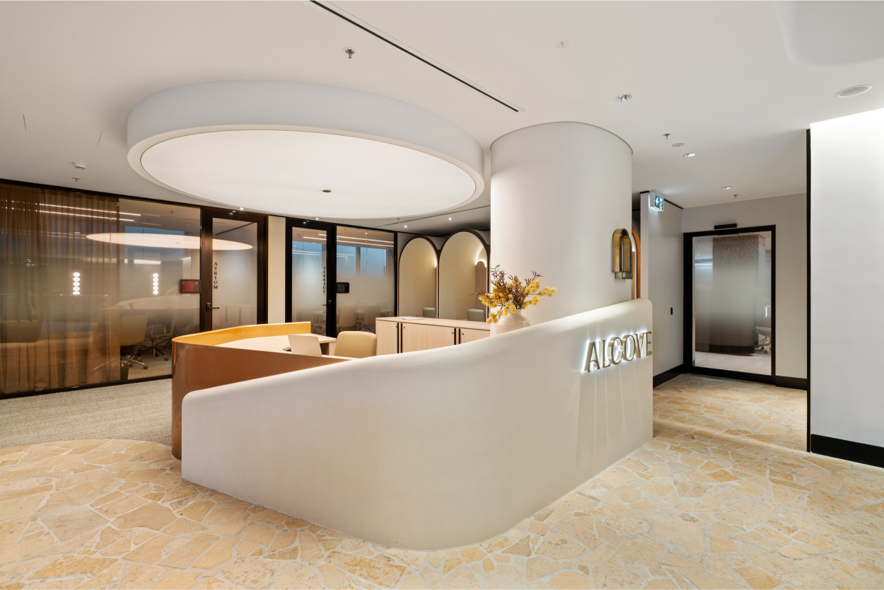 Alcove reception desk